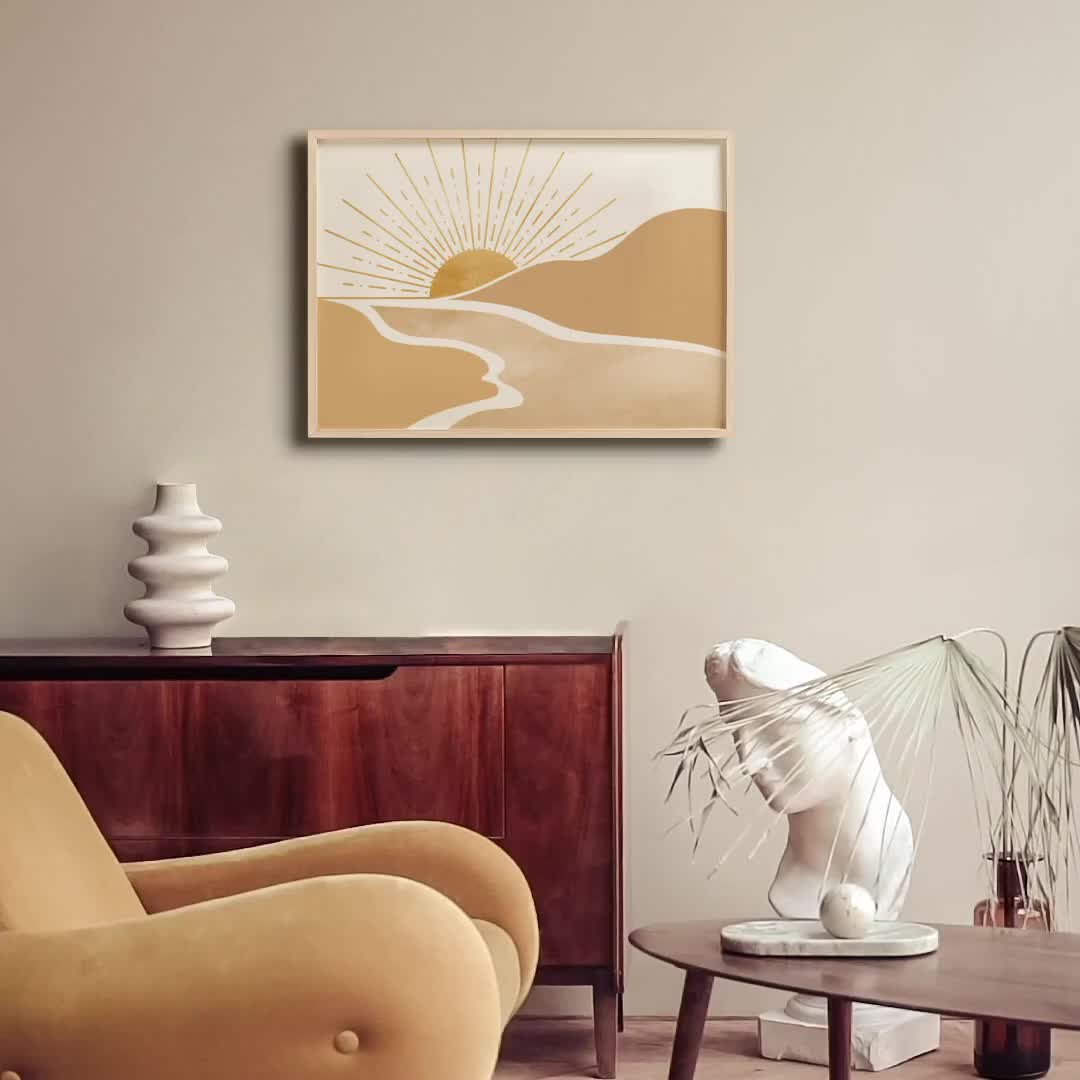 Mid Century Modern Art Desert Dunes Wall Art Boho Decor Minimalist