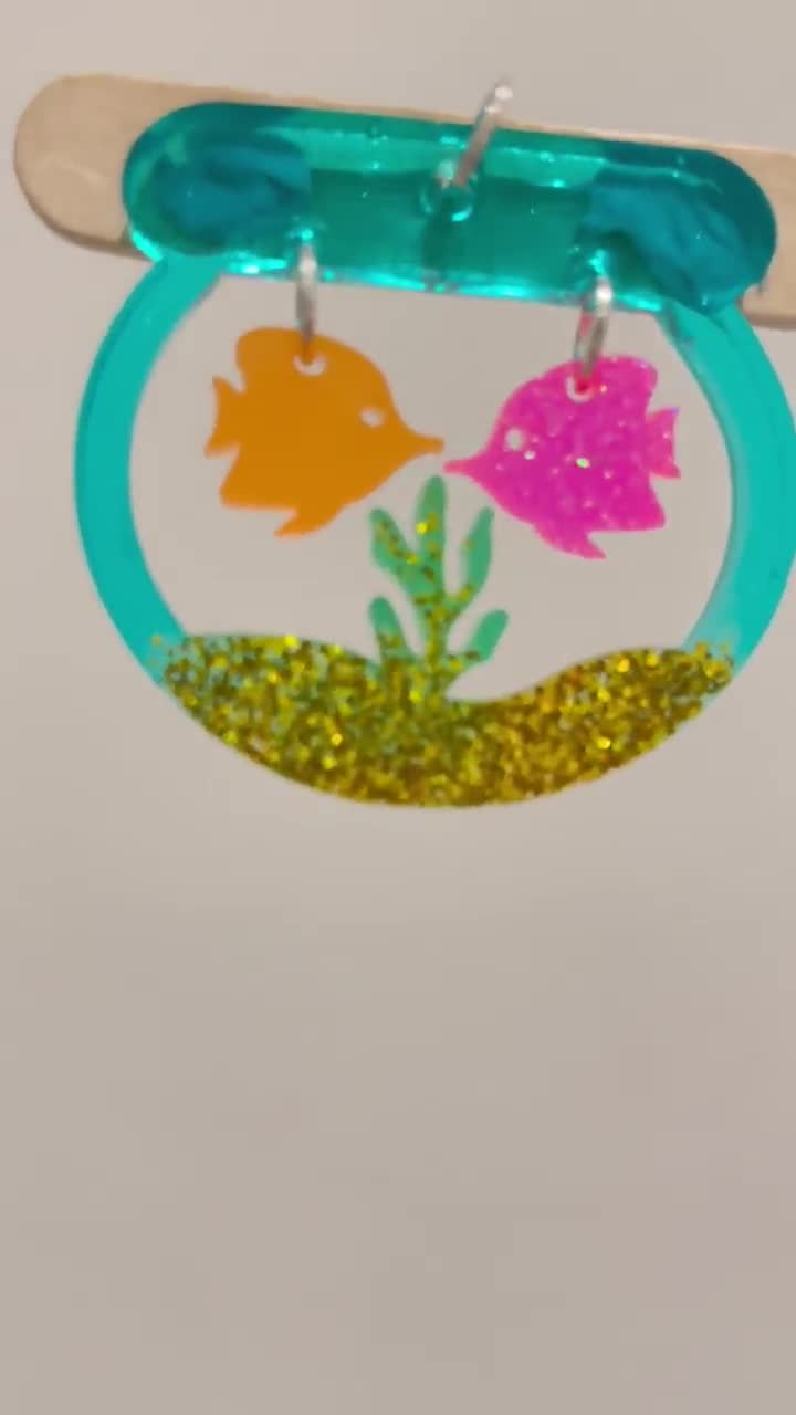 Kissing Fish Aquarium Fish Bowl Pendant Mold Craft Supplies Tools