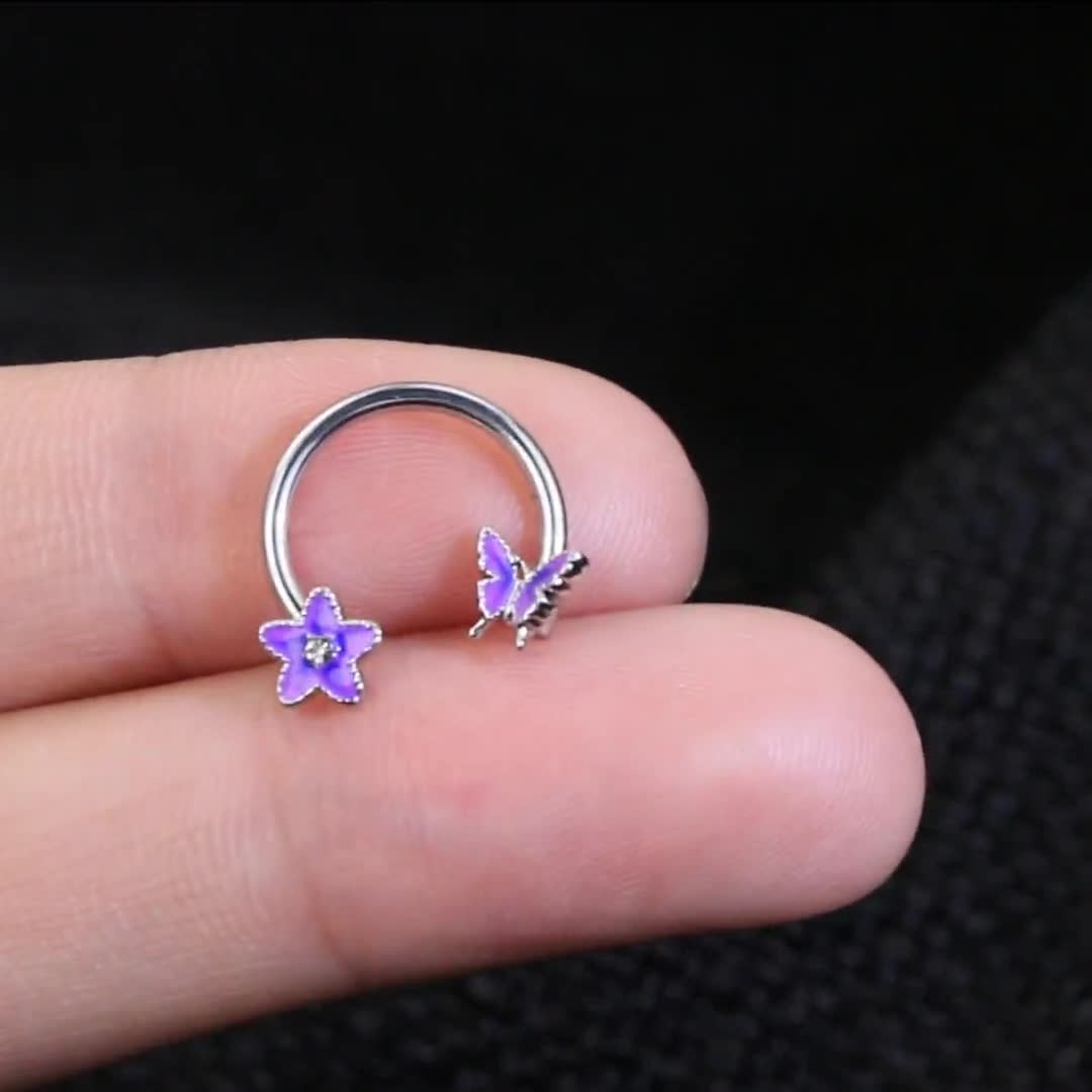 2022 Earrings Butterfly Septum Ring Tragus Piercing Horseshoe Nose Rings Jewelry 