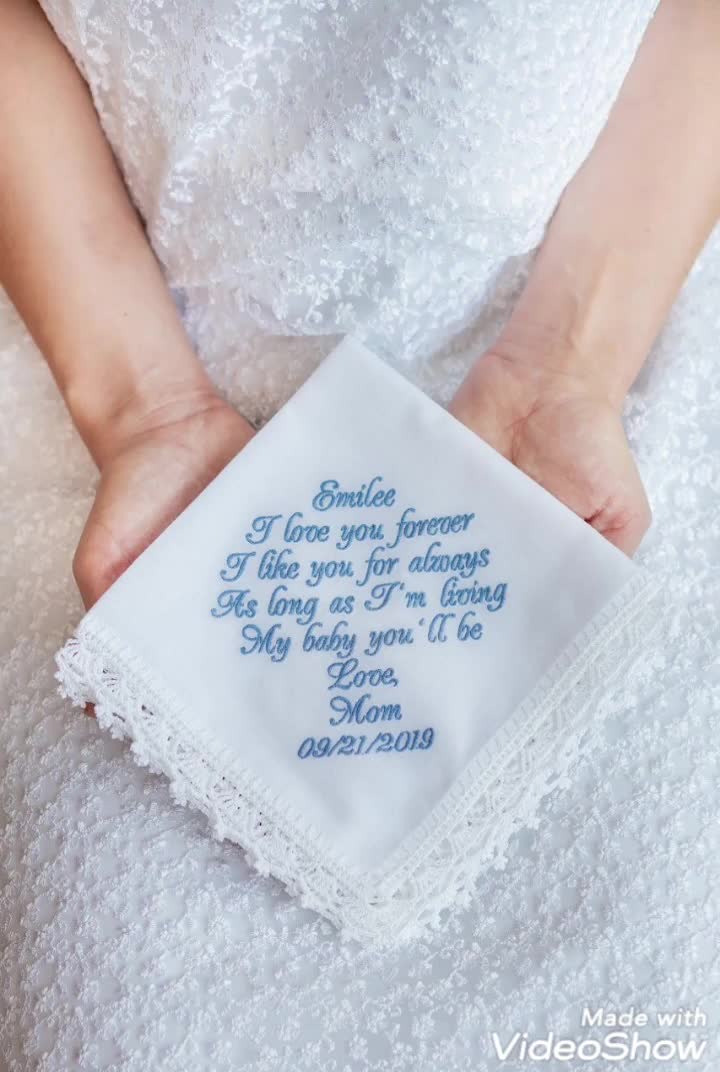 Something Blue for Bride on Wedding Bride to Be Gifts for the Bride 2021 Handkerchief Daughter Gift from Mom 