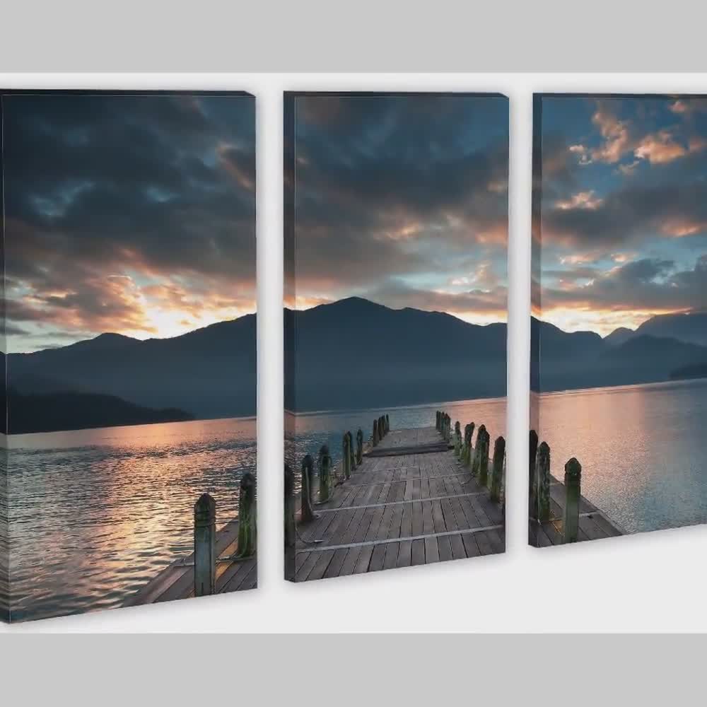 Stretched Trio in Sunset Satin Canvas