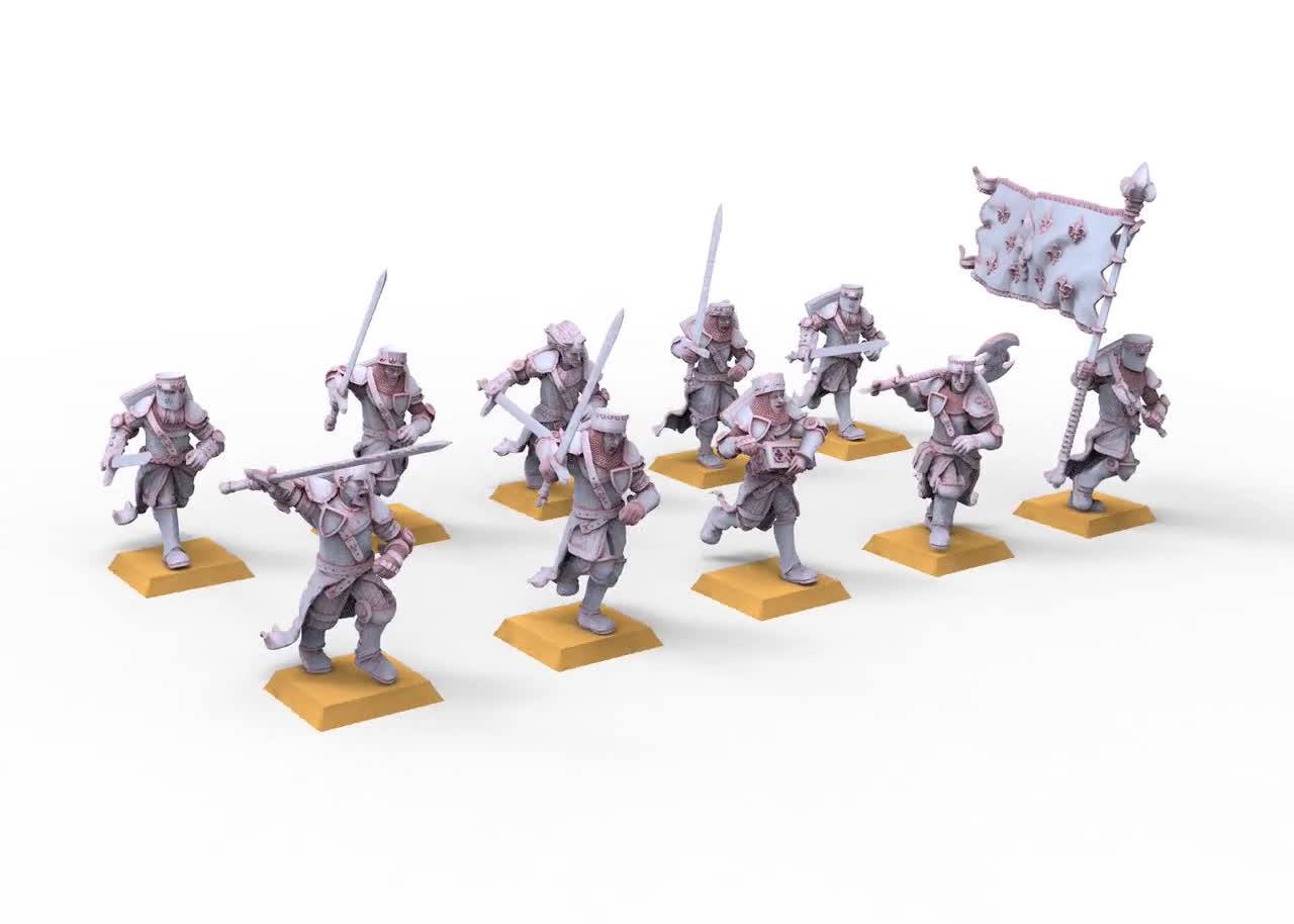 Knights Bearers of the Grail on foot usable for Oldhammer battle king of wars 