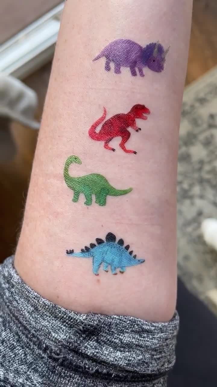 Dinosaurs Temporary Tattoos watercolor kids tattoos - Etsy España