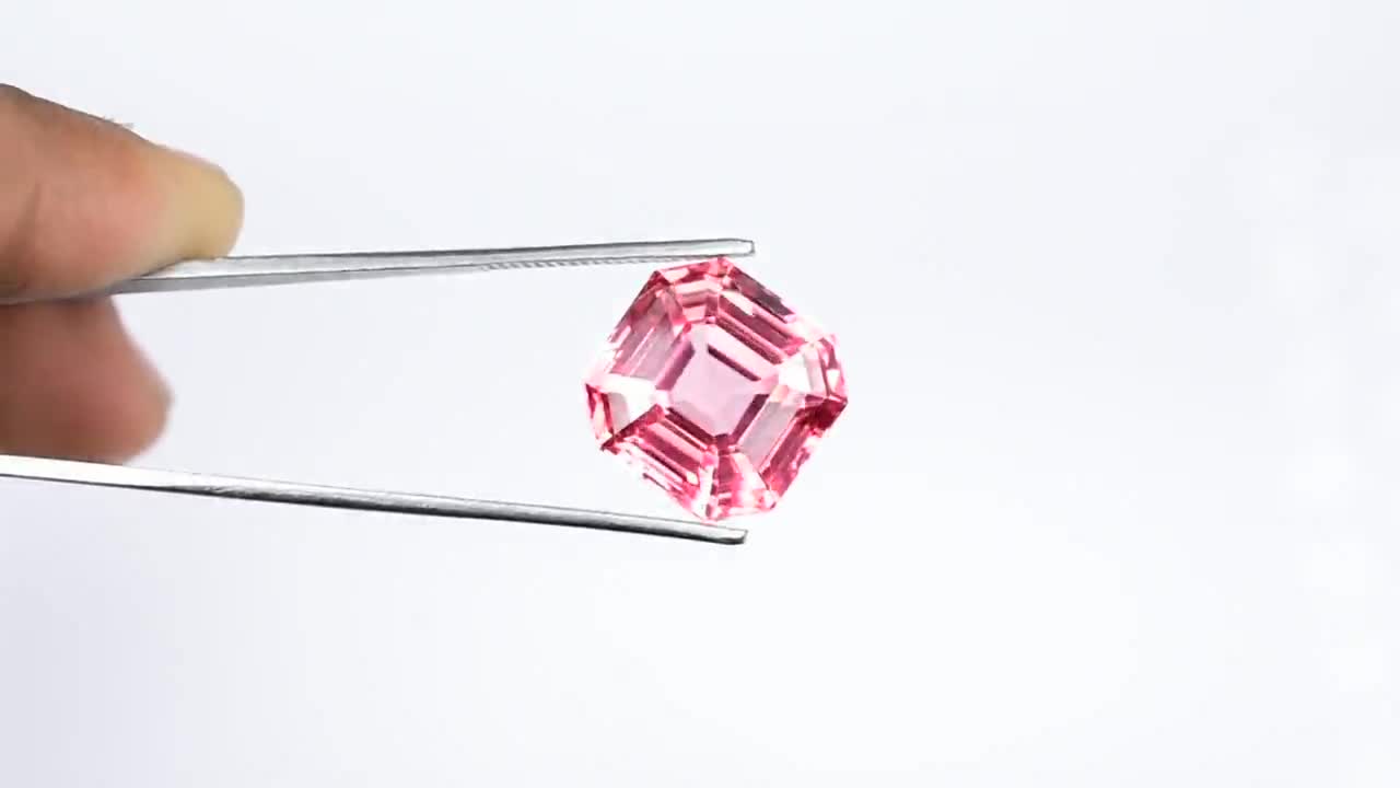HUGE Precious Flawless 26.20 Ct Natural Pink Morganite Faceted Loose Gemstone GIT Certified Square Cut Very Rare Morganite Use Making Ring