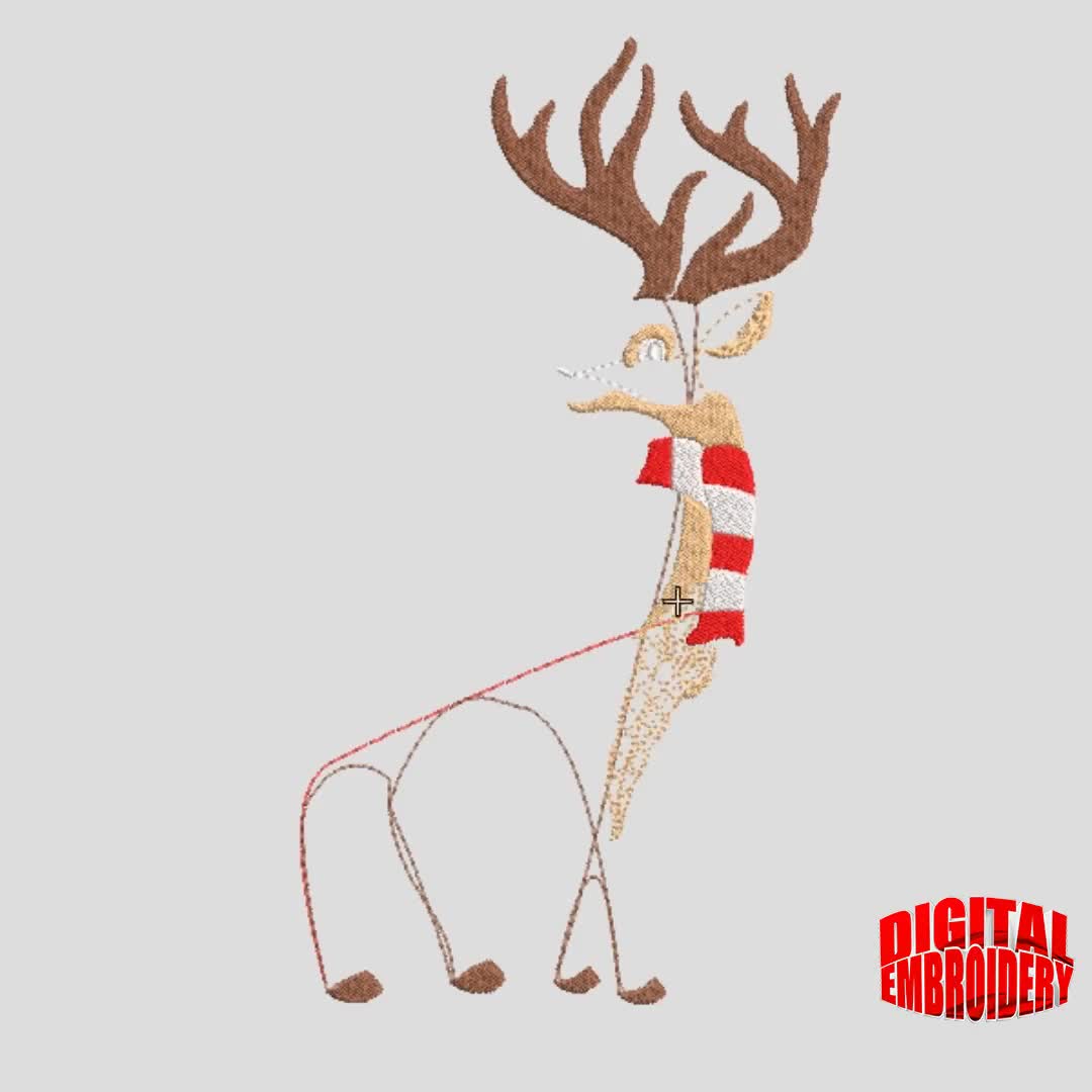 Xmas Christmas deer Embroidery Machine pattern Digitized designs New Year 