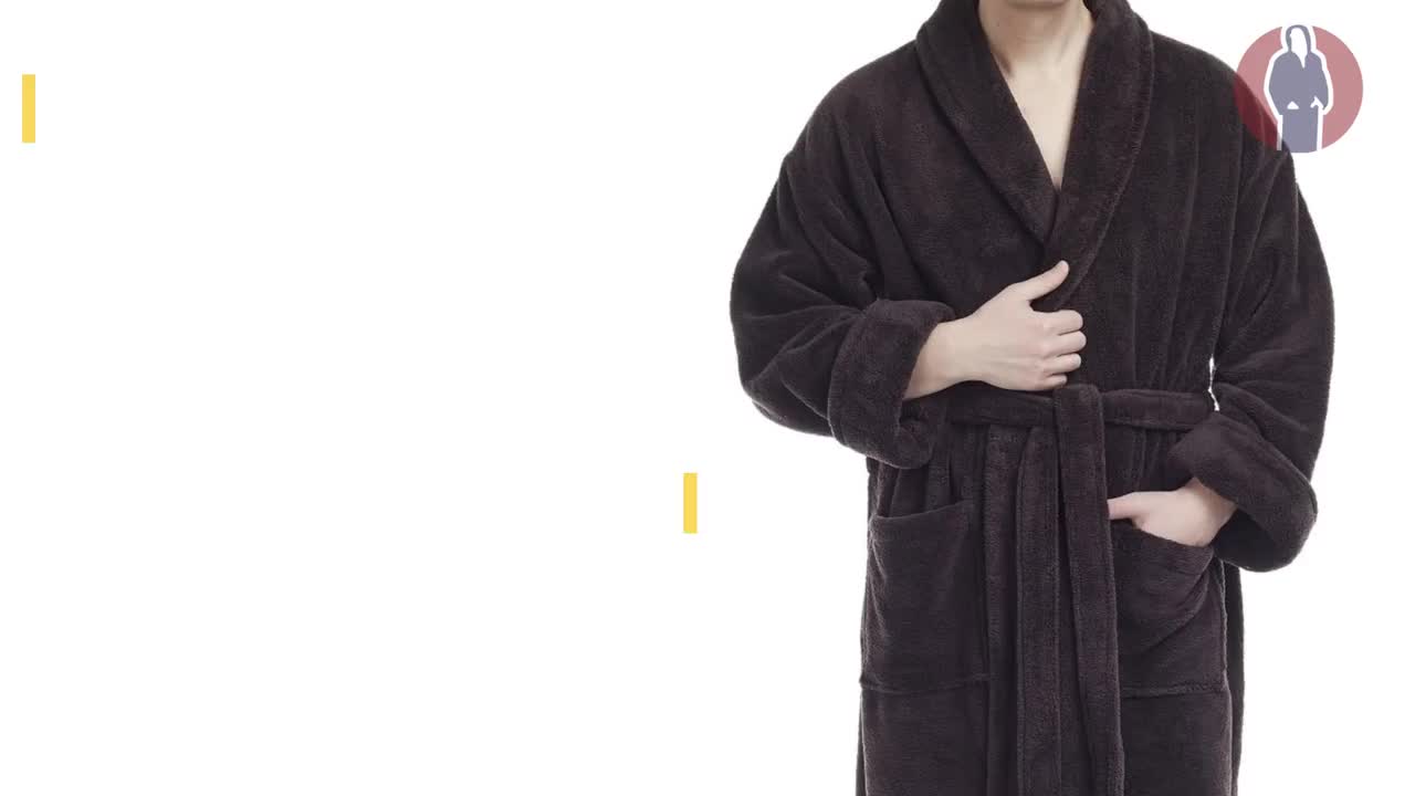 Arus Mens Shawl Collar Full Ankle Length Fleece Robe FREE gifts & price
