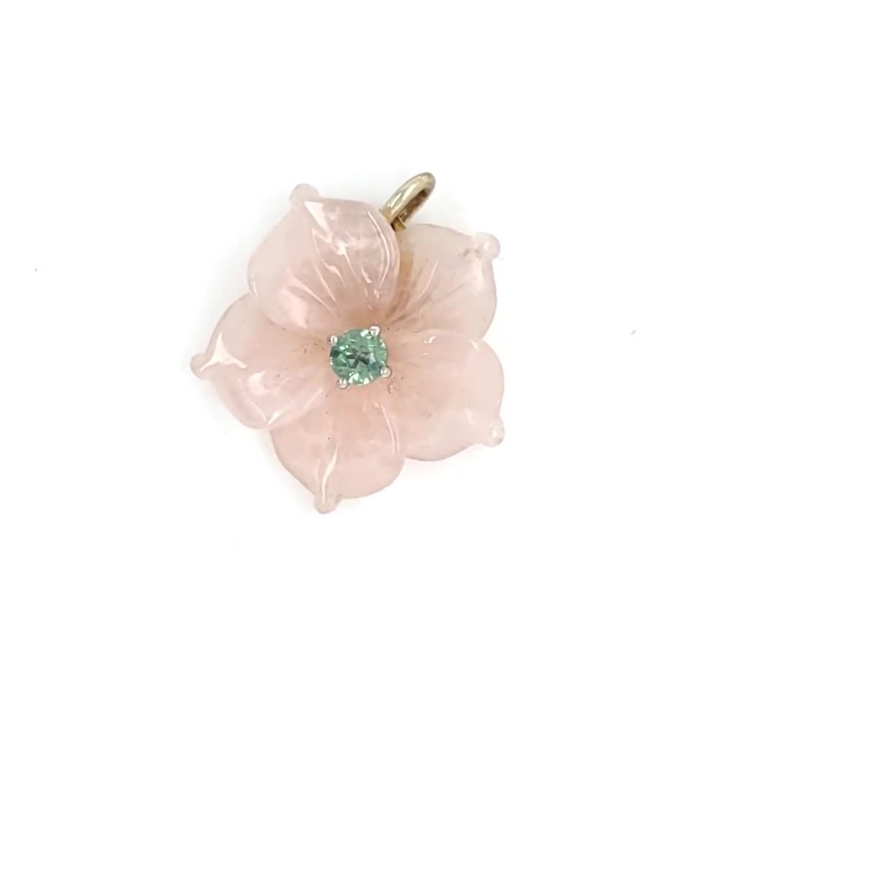 Sapphire Rose Quartz 9k White Gold Pendant Beautifully - Etsy