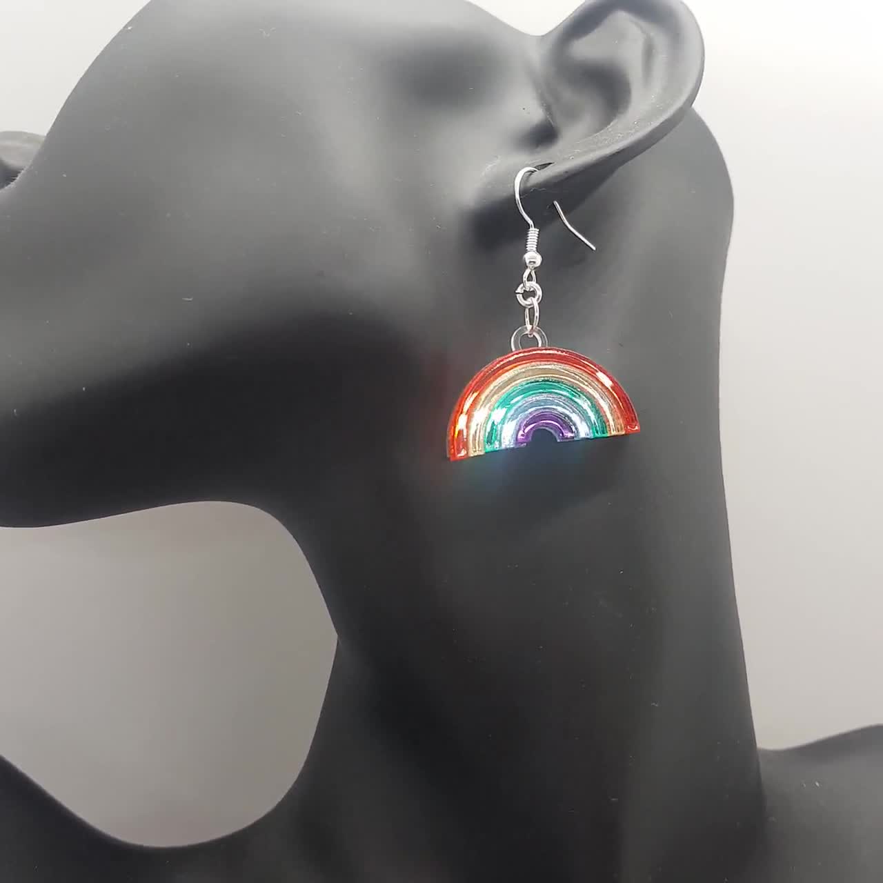 Shooting Star Rainbow Earrings  Gay Pride Flag Laser Cut Acrylic Jewelry  Colorful Lesbian Gay Earrings  Trans Pride Queer Gift for Her