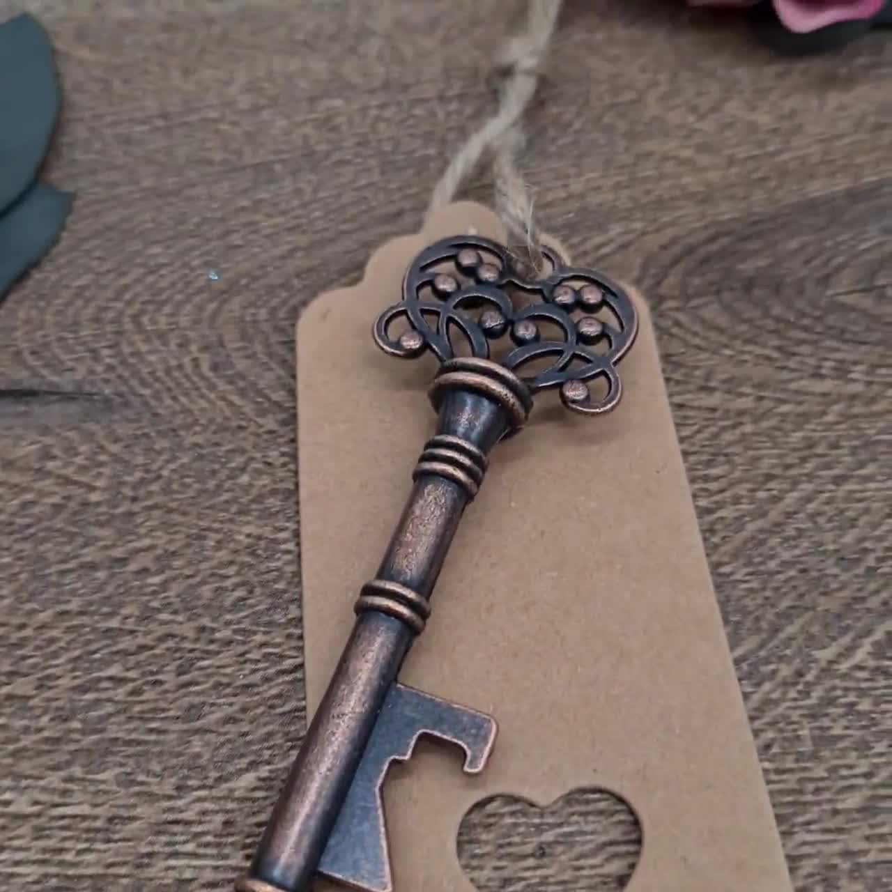 5X Vintage Schlüssel Flaschenöffner Schlüsselanhänger Hochzeit Gastgeschenken 