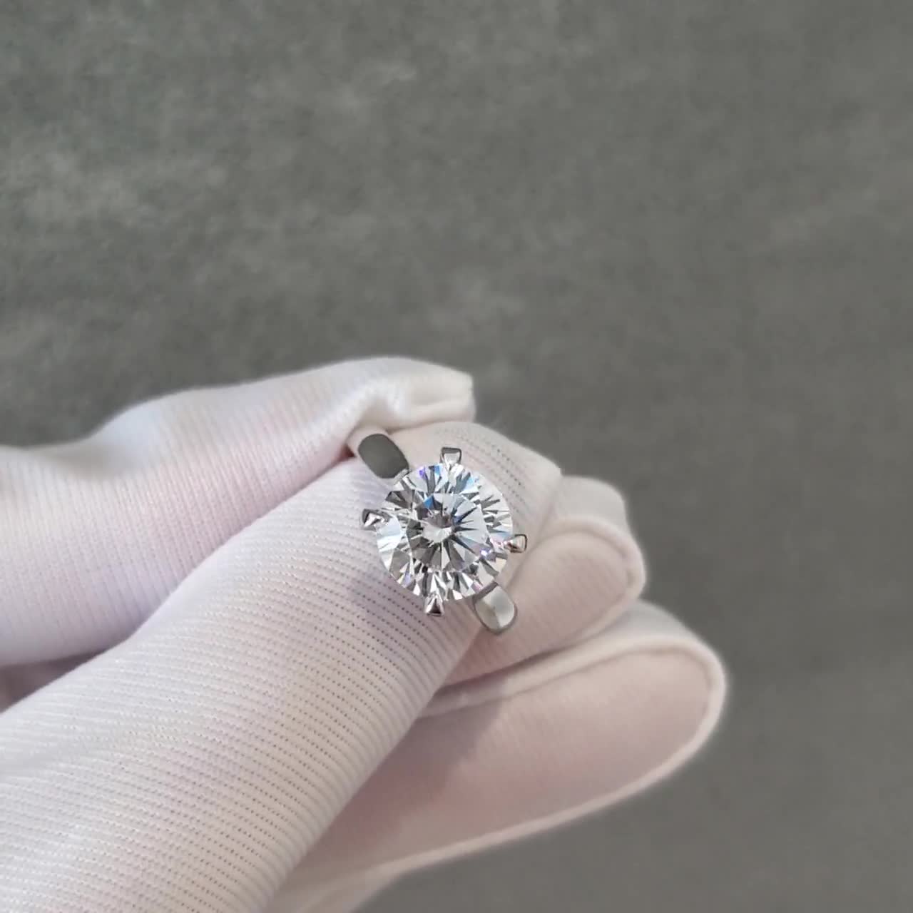 3 Carats Moissanite Solitaire Ring Cathedral Engagement Ring - Etsy