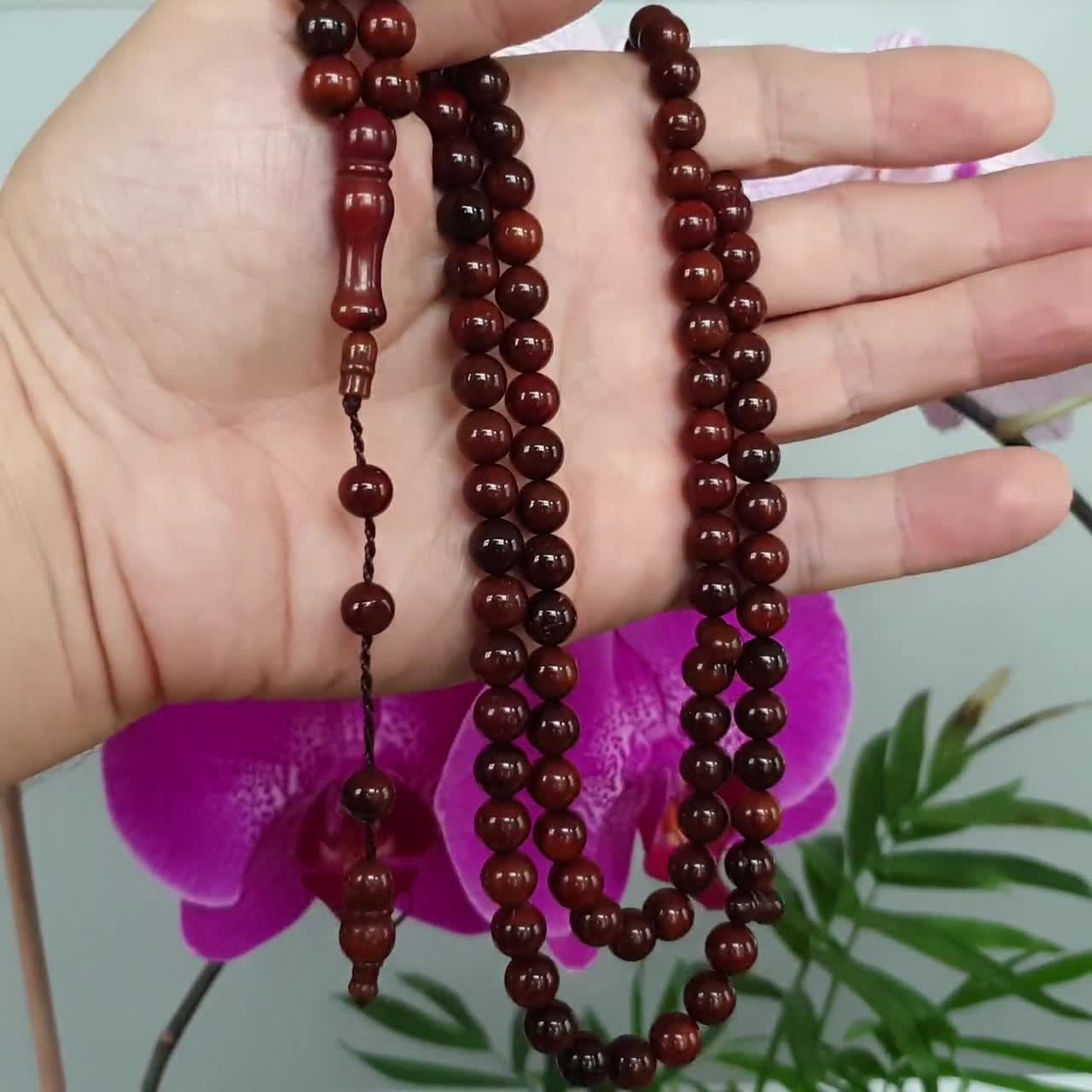 Bakalit original Tespih Tesbih Gebetskette  Mesbah 33 Perlen 14 mm mit Quaste 