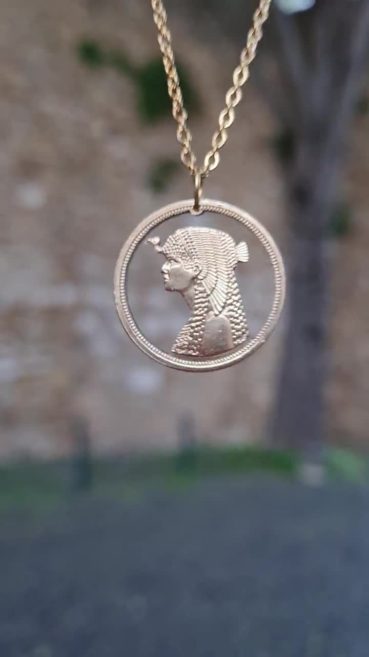 Details about   Egypt Cleopatra Cut Coin Pendant 