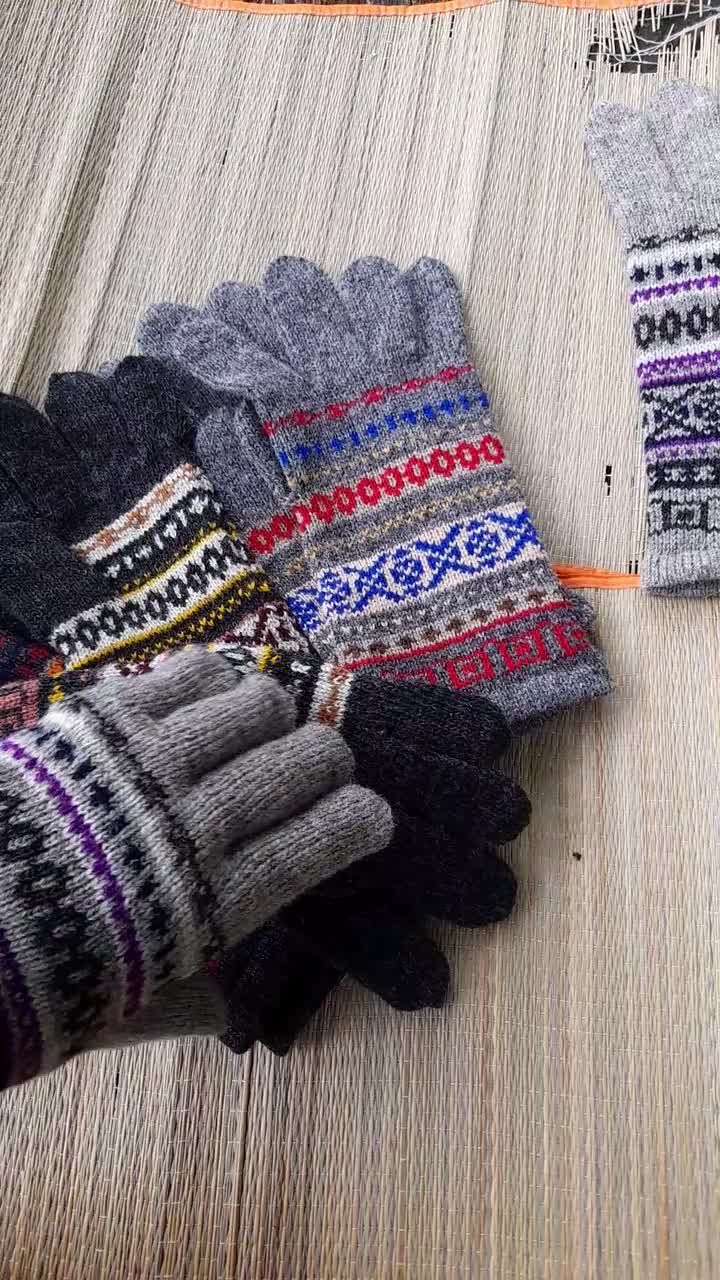 guantes grises talla L Guantes de invierno letones cálidos de lana unisex de punto Accesorios Guantes y manoplas Guantes de invierno 
