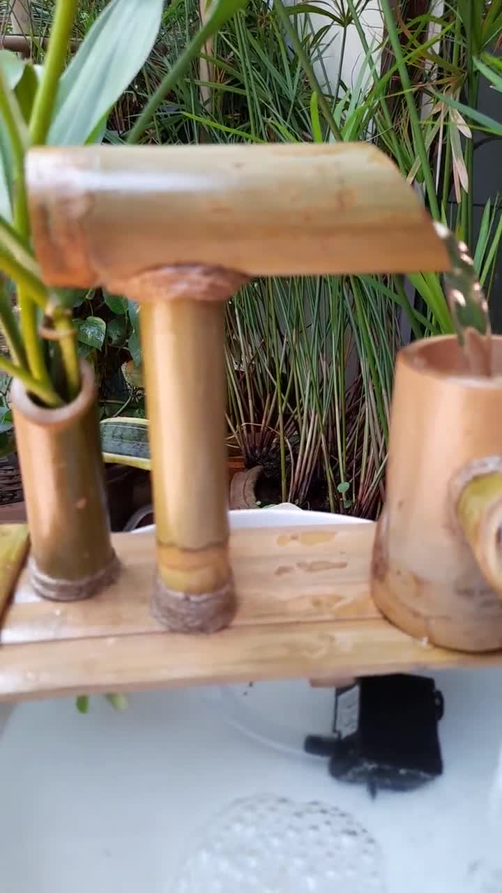 Bambus Akzente Wasserspiel Brunnen Schaukelpumpe Wasserrad Moderne Dekoration 