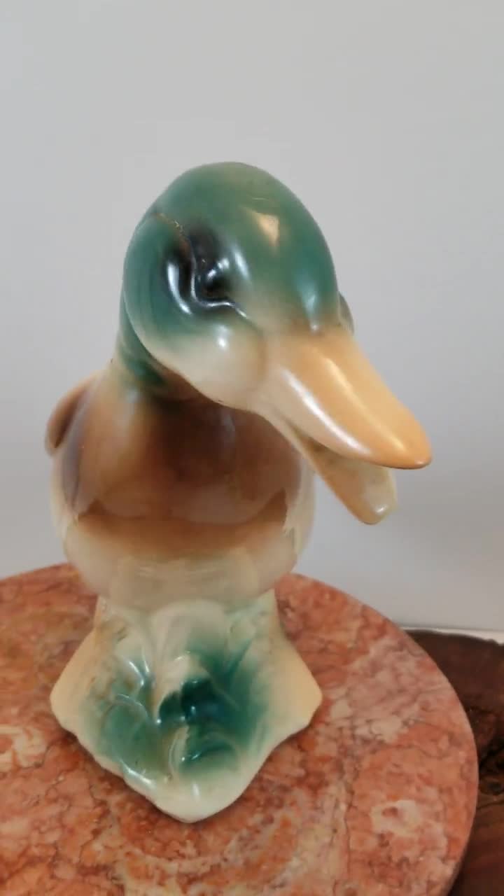 Ceramic duck figurine Clay duck sculpture Handmade duck Mandarin duck