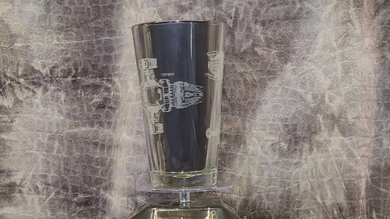 This Land Serenity Firefly Fantasy Pub/Bar 16 oz Etched Pint Glass Browncoat Funny corss over