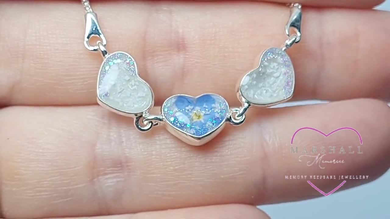 resin inserts containing hair or pet cremation ashes Forget me not Custom jewellery urn gift Jewellery Cremation & Memorial Jewellery Memorial keepsake Sterling Silver Bracelet 