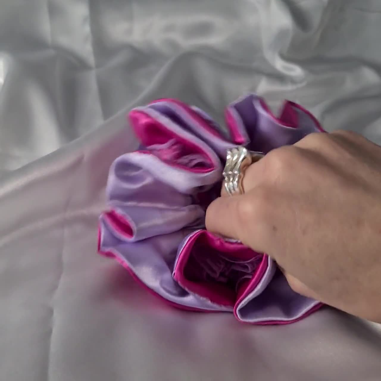 Luxury prissy cock cover Satin bondage Lilac satin sissy pouch Fits over a chastity device