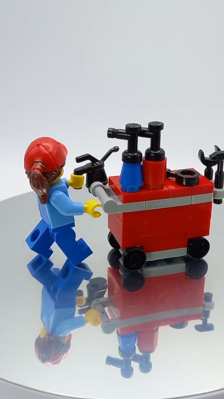Lego Minifigure  Red Toolbox Minifigure Accessory Plumber Mechanic Builder 