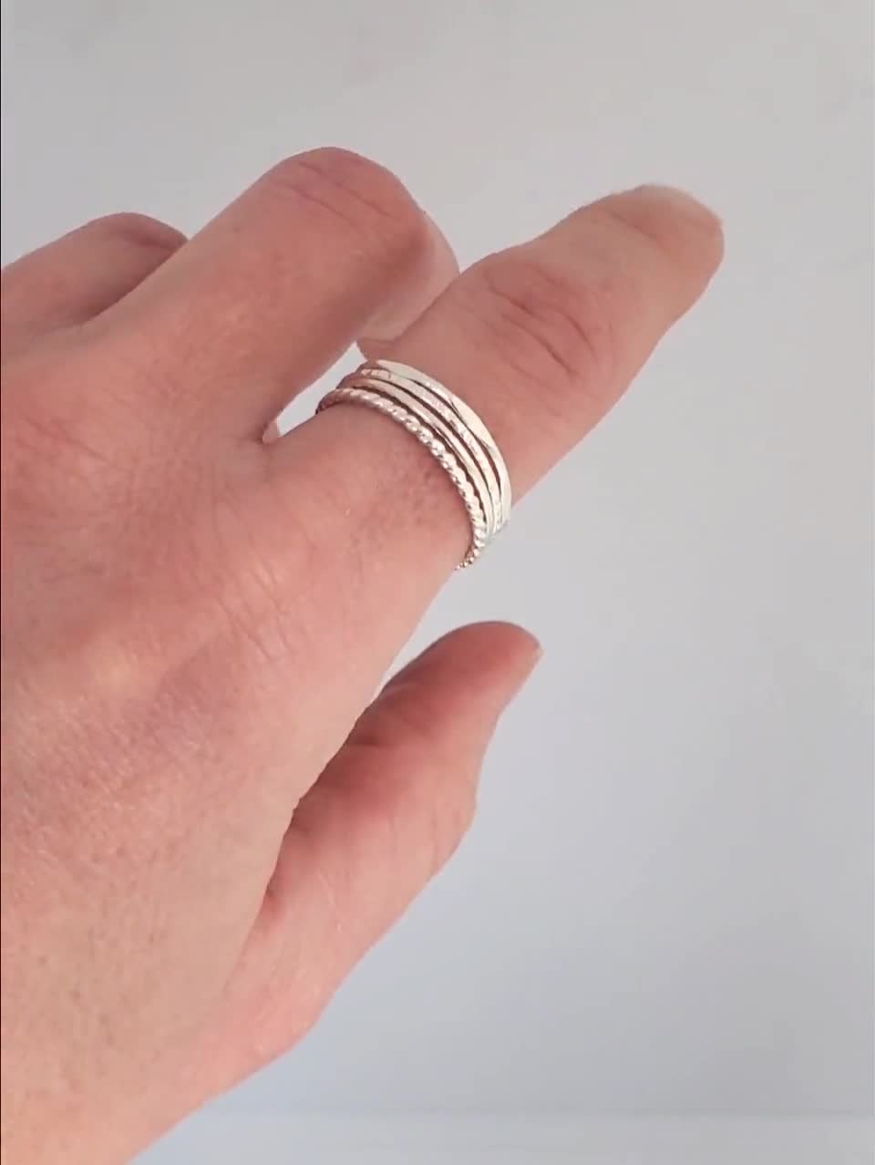 getextureerde ring zilveren stapelring zilveren midi ring zilveren minimalistische ring minimalistische ring zilveren ring Sieraden Ringen Midiringen Sterling zilveren minimalistische ring 
