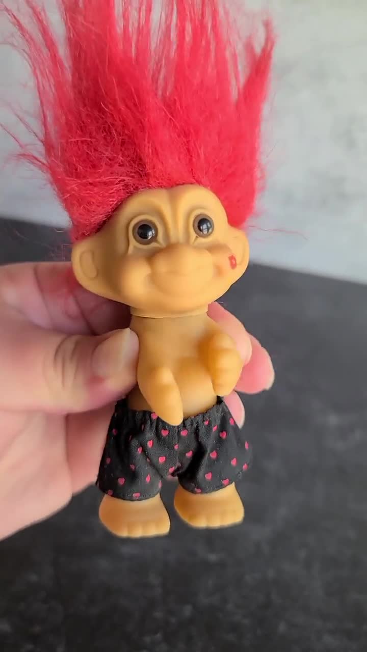 Vintage Troll Doll With Heart on Face - Etsy
