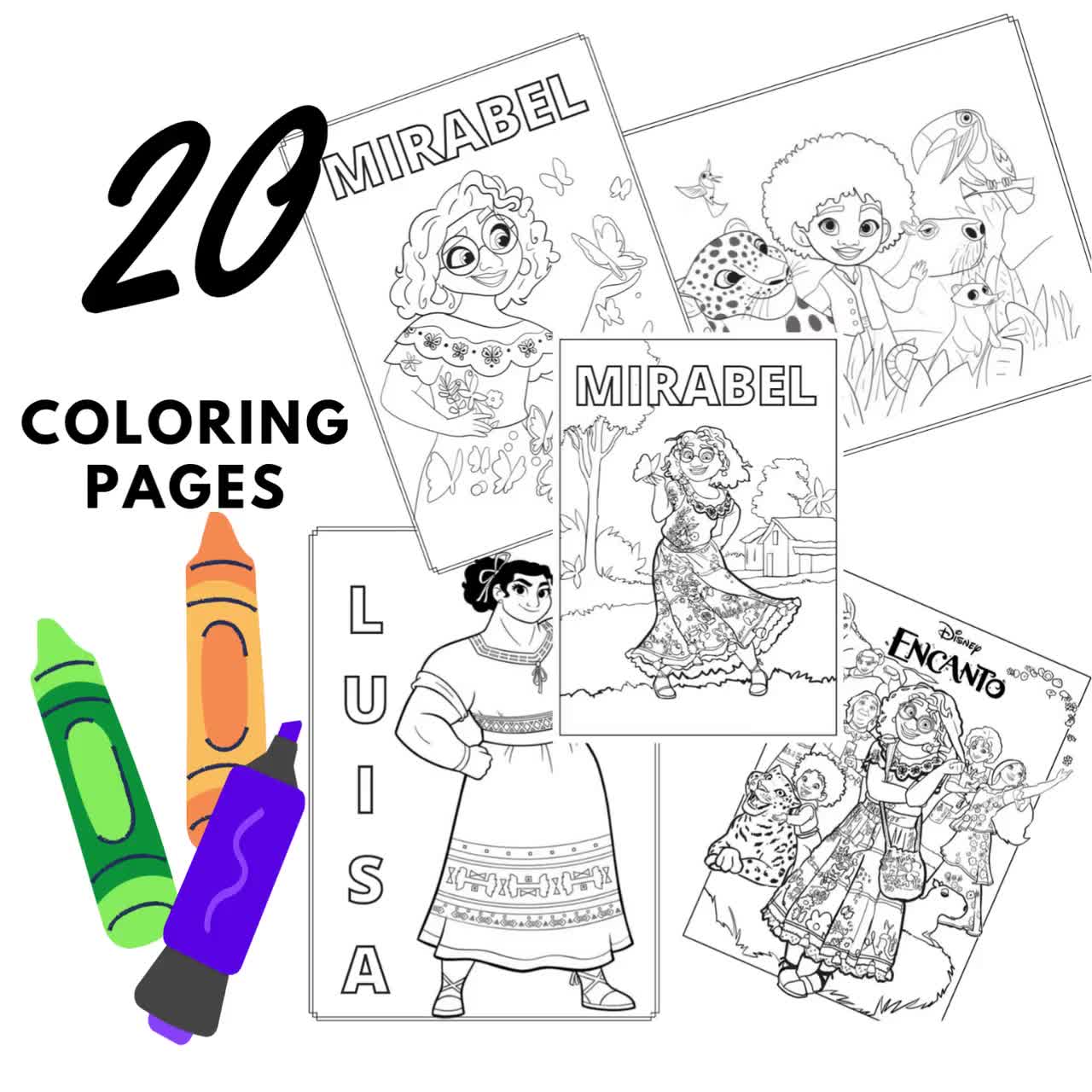 ENCANTO Mirabel Coloring Pages for Kids Printable Pdf Files Print and color  BIRTHDAY Gift 