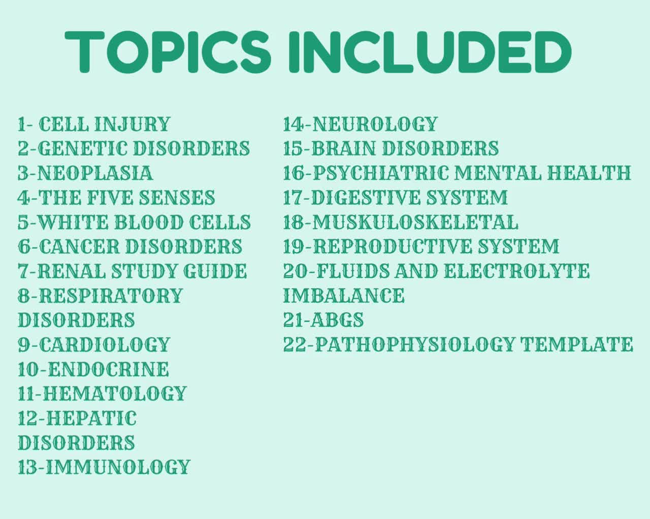pathophysiology topics
