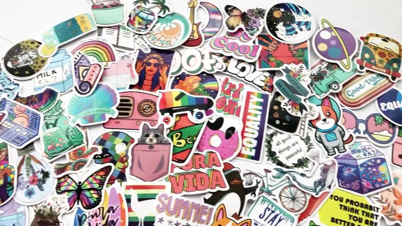 Details about   50 Mixed Colors Sticker Lot Book Fun Pack Skateboard Laptop Car Decals 
