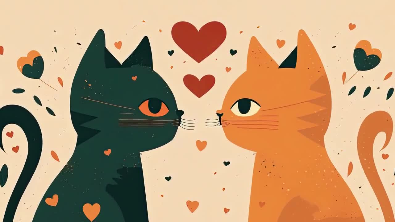 Valentine's Day Cute Cat Couple in Love Samsung Frame TV - Etsy