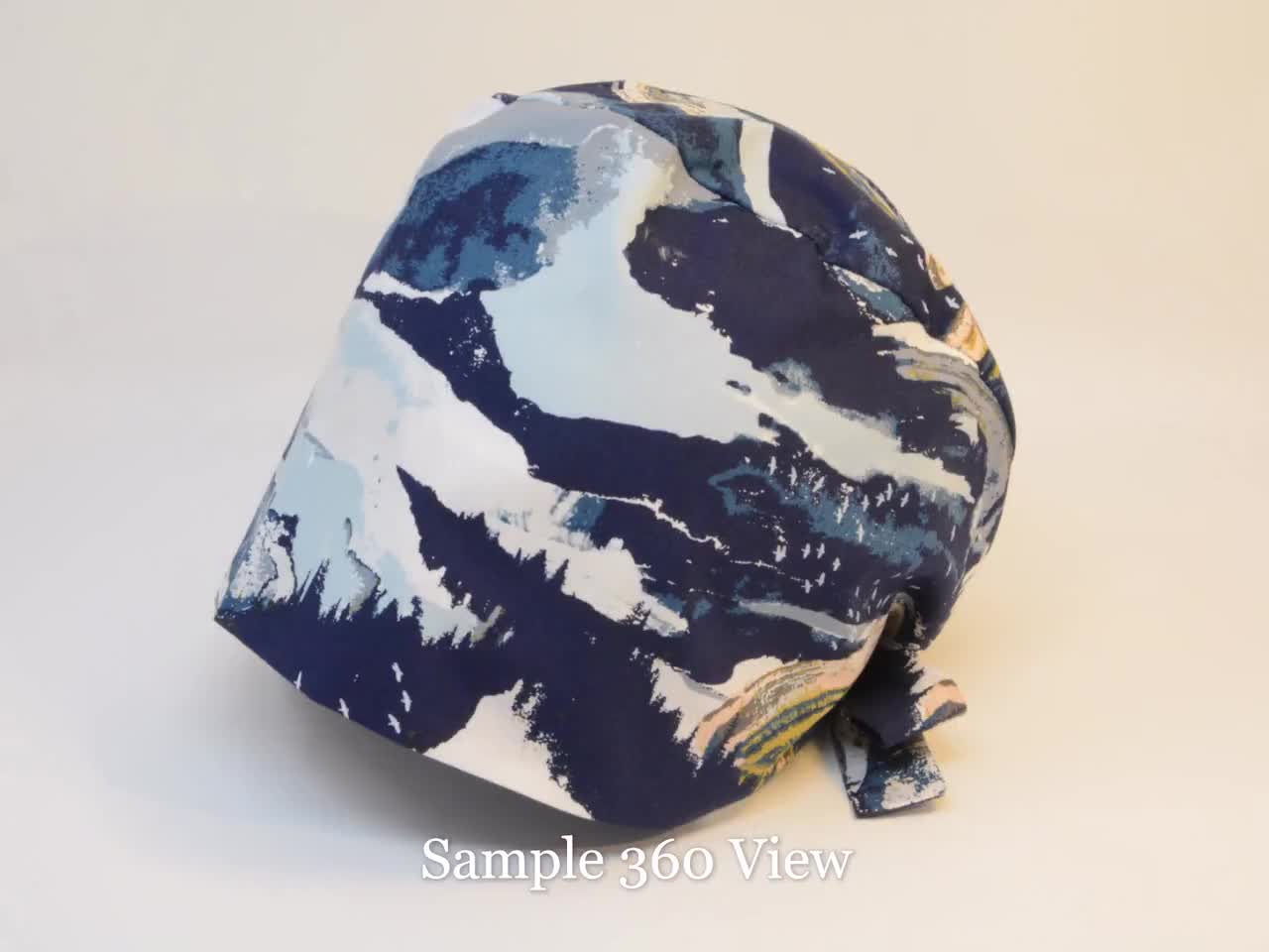 Conifer Forest on Teal Scrub cap/ Surgical cap Preshrunk Cotton Mimi Scrub Hats® Pixie for Women