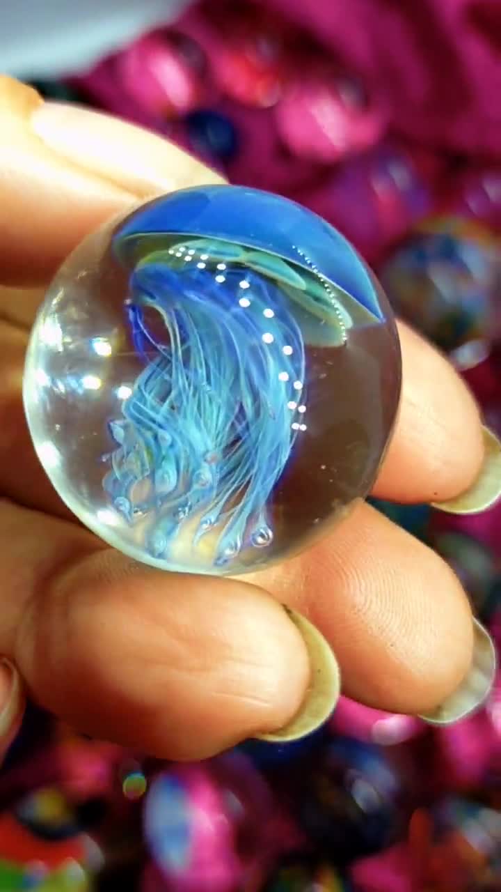 Glass Jellyfish Marble handmade in Australia from borosilicate glass