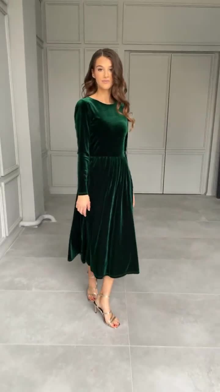 old navy green velvet dress