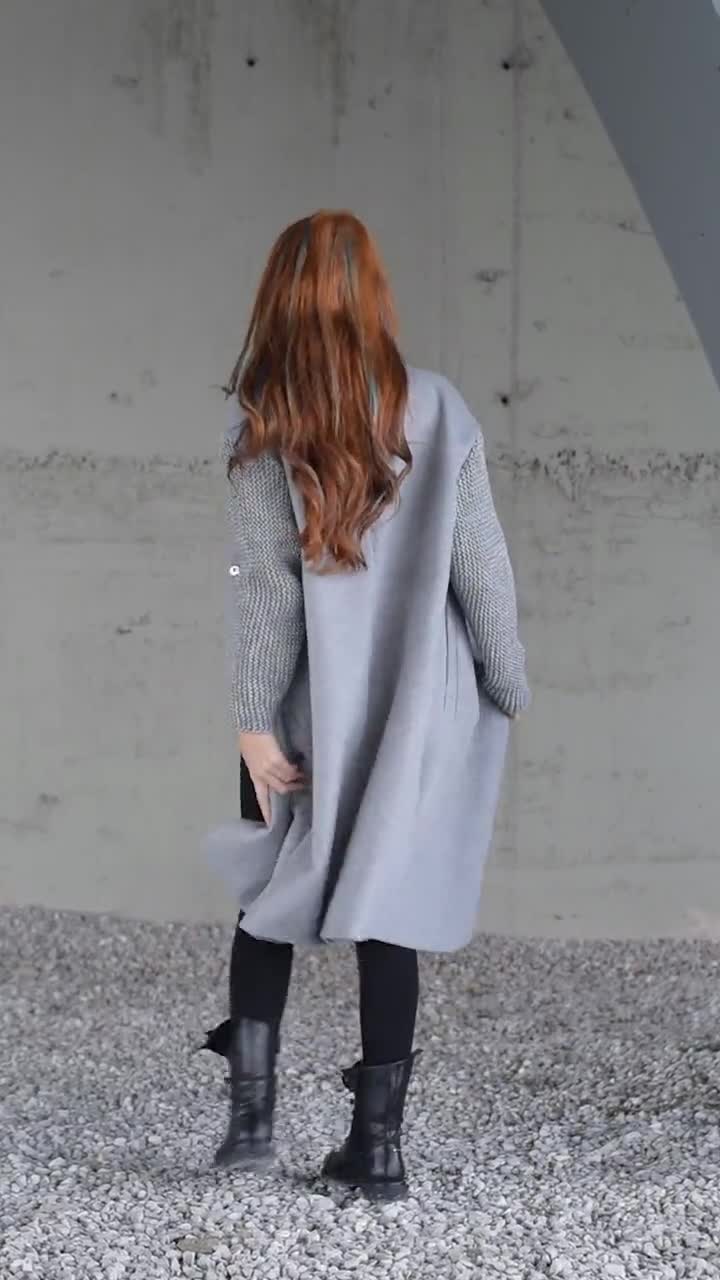 ConceptBG kasjmier jas Asymmetrische jas vrouwen collectie Kleding Dameskleding Jacks & Jassen winterjas vest met lange mouwen halflange jas mode bovenkleding 