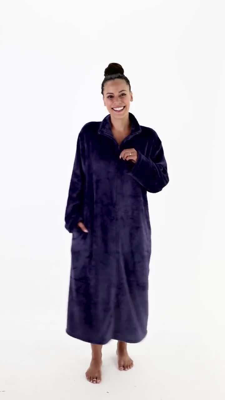 zip plush robe