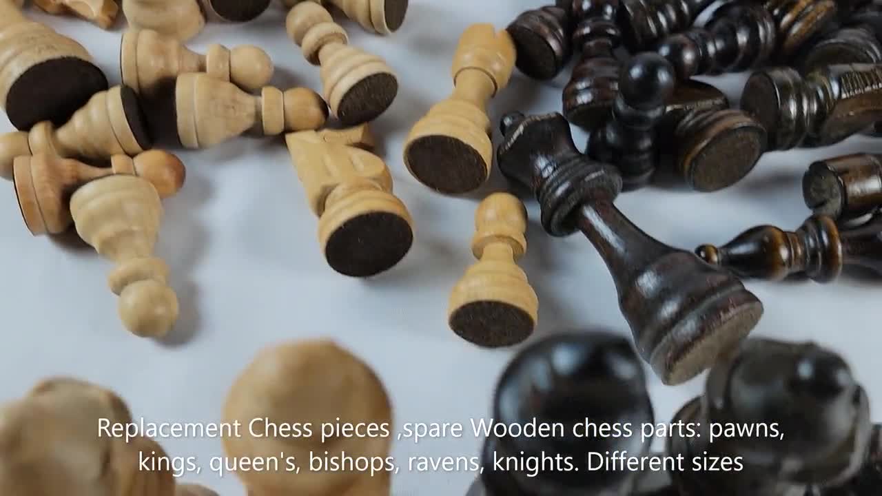 Rooks King U-Pick 1 Brown Wooden Chess Replacement Pc: Pawns Knights Queen 