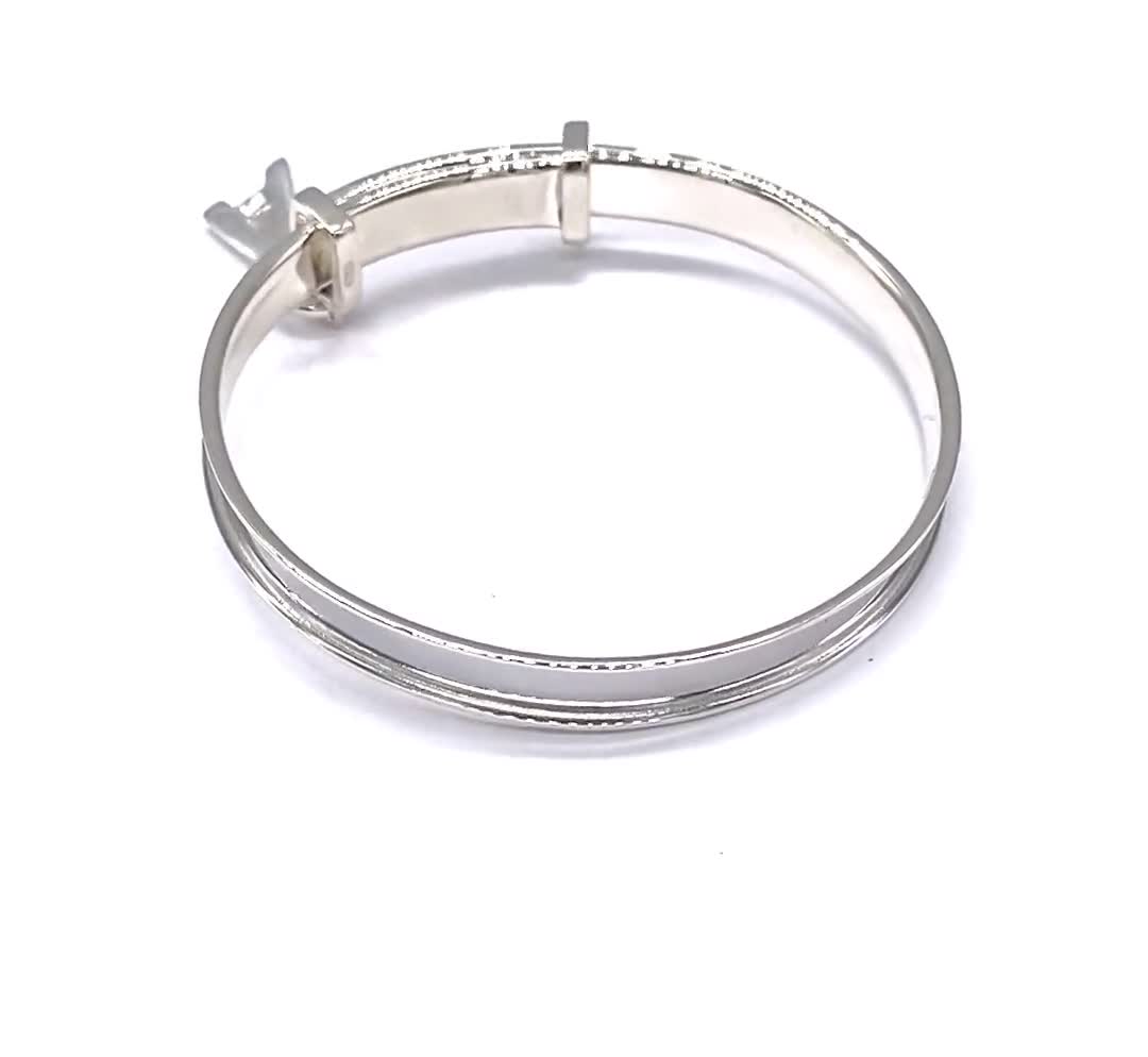 925 Fine Silver Adjustable Child Baby Bangle Bracelet Christening Birthday Gift 