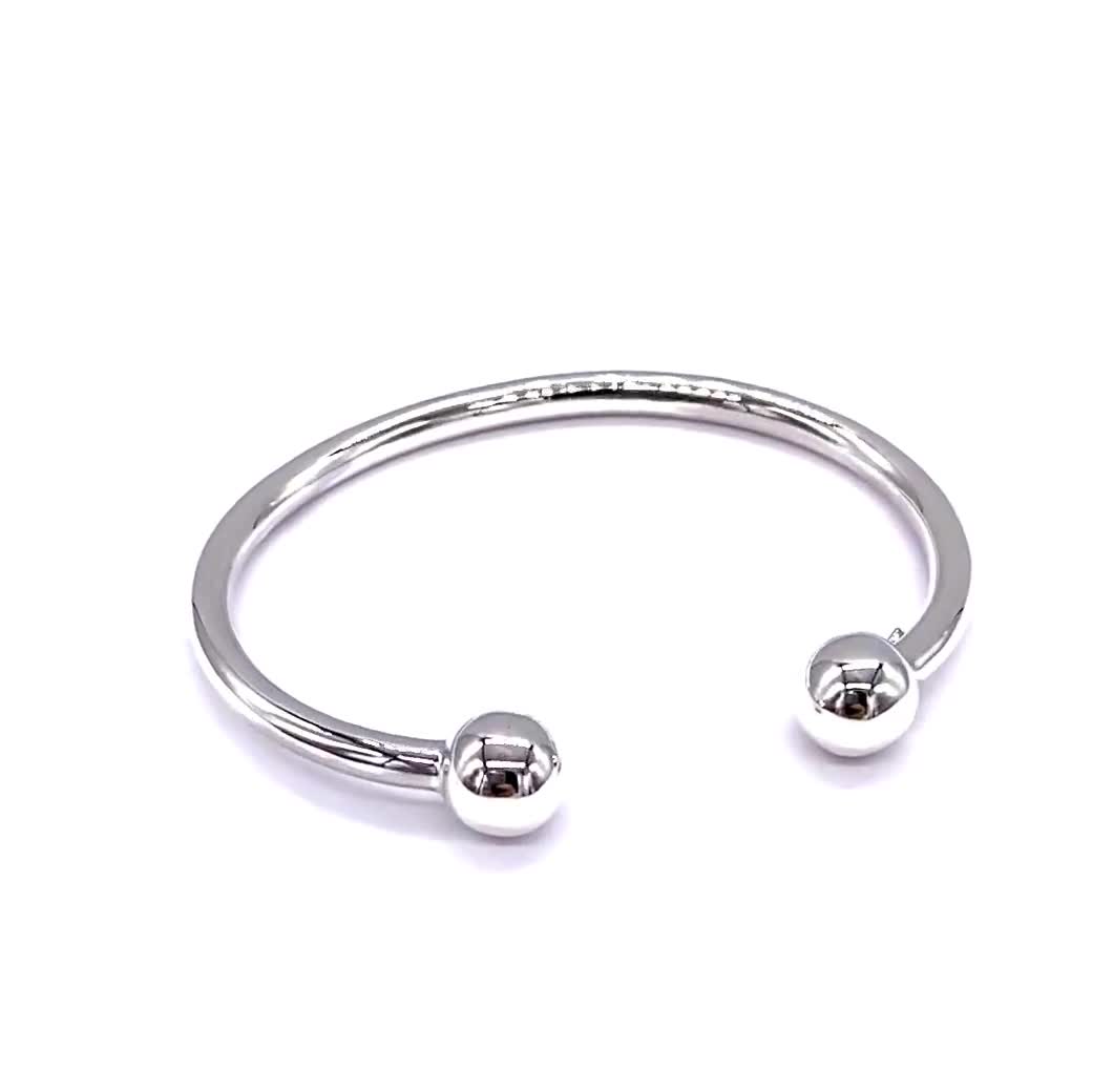 CHRISTENING BABY BABIES 925 STERLING SILVER TORQUE BANGLE BRACELET IN A POUCH 