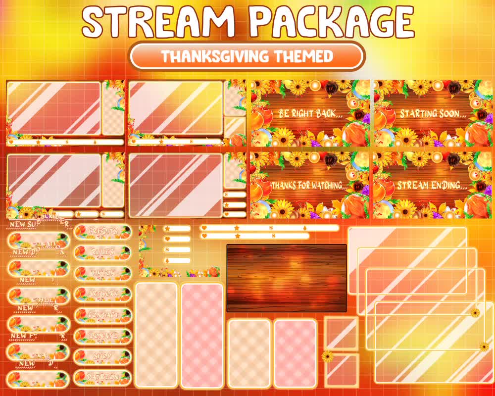 Full Animated Twitch Stream Package / Thanksgiving Holiday / - Etsy