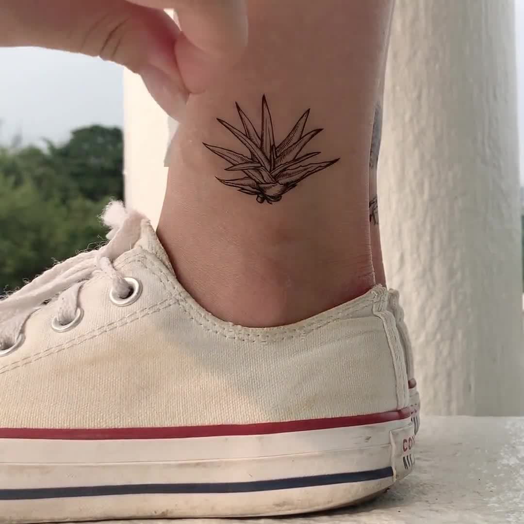 Flowering aloe tea leigh  Aloe vera tattoo Tattoos Plant tattoo