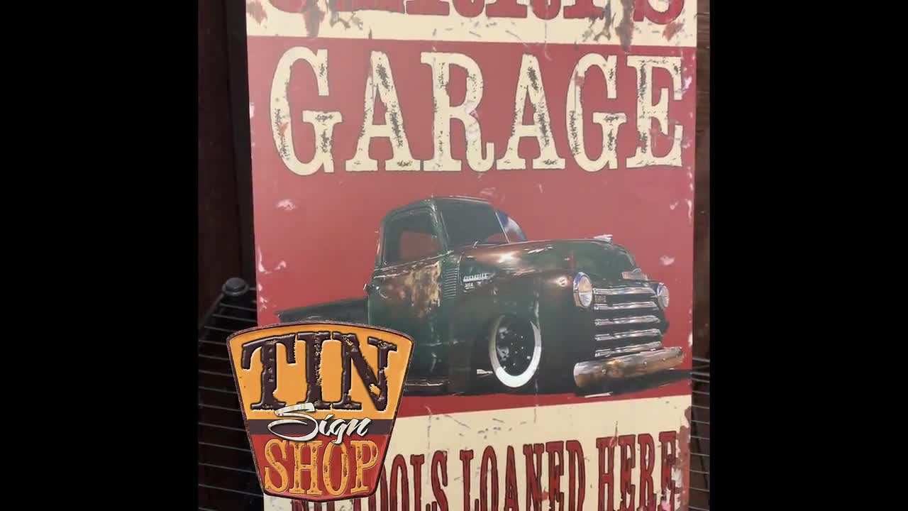 Vintage Tin Sign Man Cave Garage Art No Tools Loaned Here Art ...