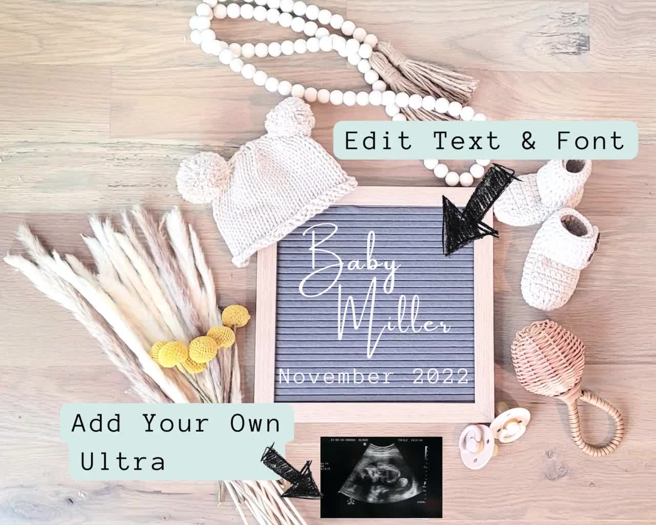 Neutral Digital Pregnancy Announcement Gender Neutral - Etsy