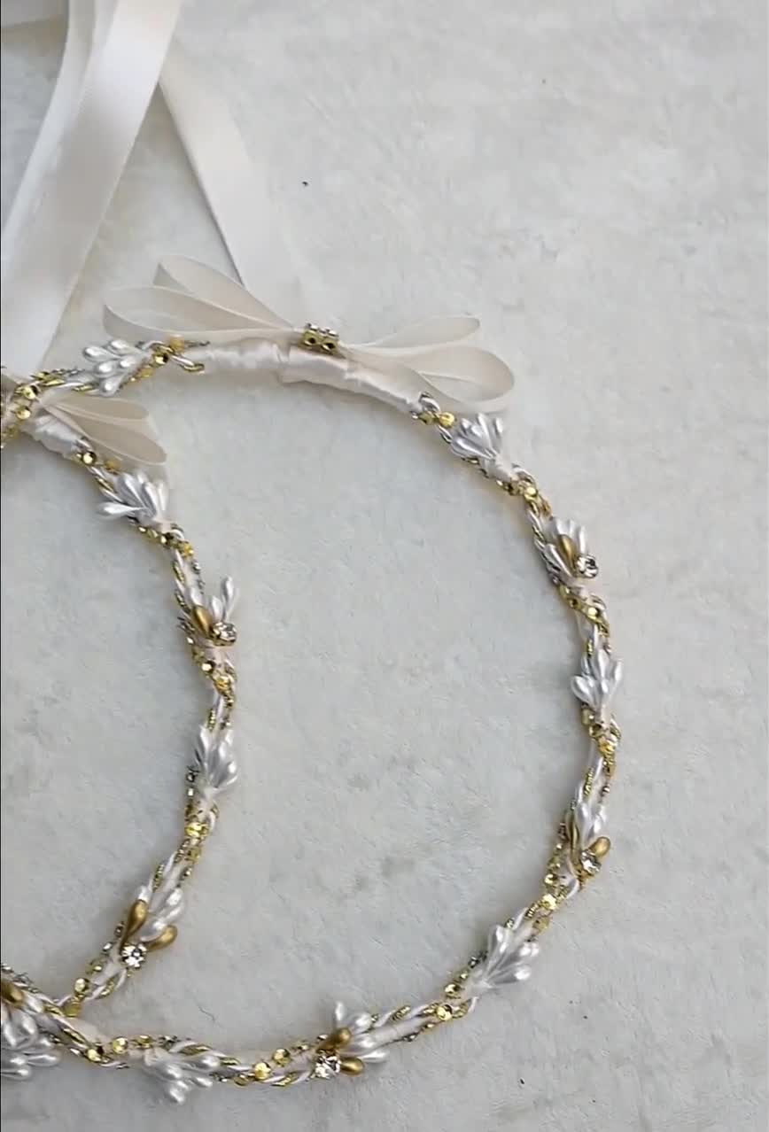 code 327S Glazen parels Stefana Kronen voor uw Grieks-orthodoxe bruiloft inclusief kroonkoffer Trouwen Accessoires Haaraccessoires Kransen & Tiaras 