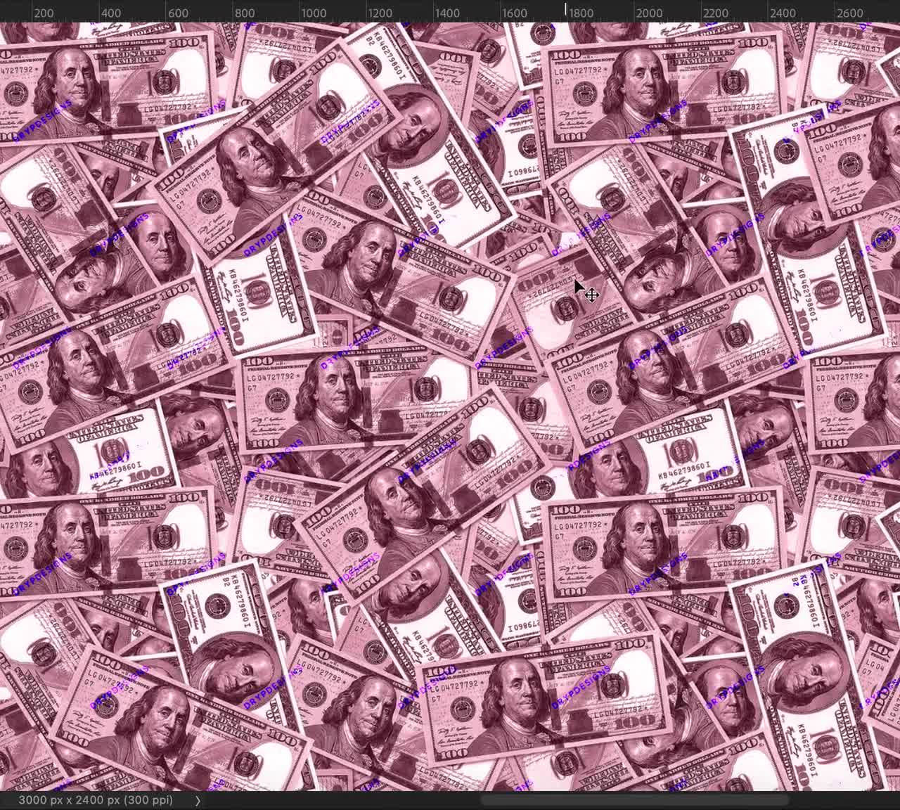 Tiền 100 đô la màu hồng - Hình ảnh một tấm tiền 100 đô la Mỹ màu hồng, rực rỡ với những cọng rối bạc. Nó sẽ khiến bạn muốn giữ nó trong tay và không muốn rời đi.