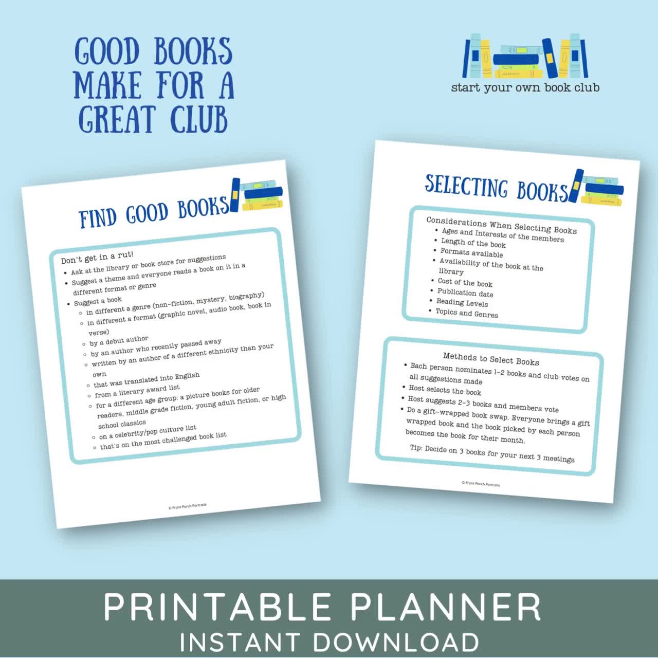 Book Club Planner Book Club Template Book Club Guide - Etsy UK