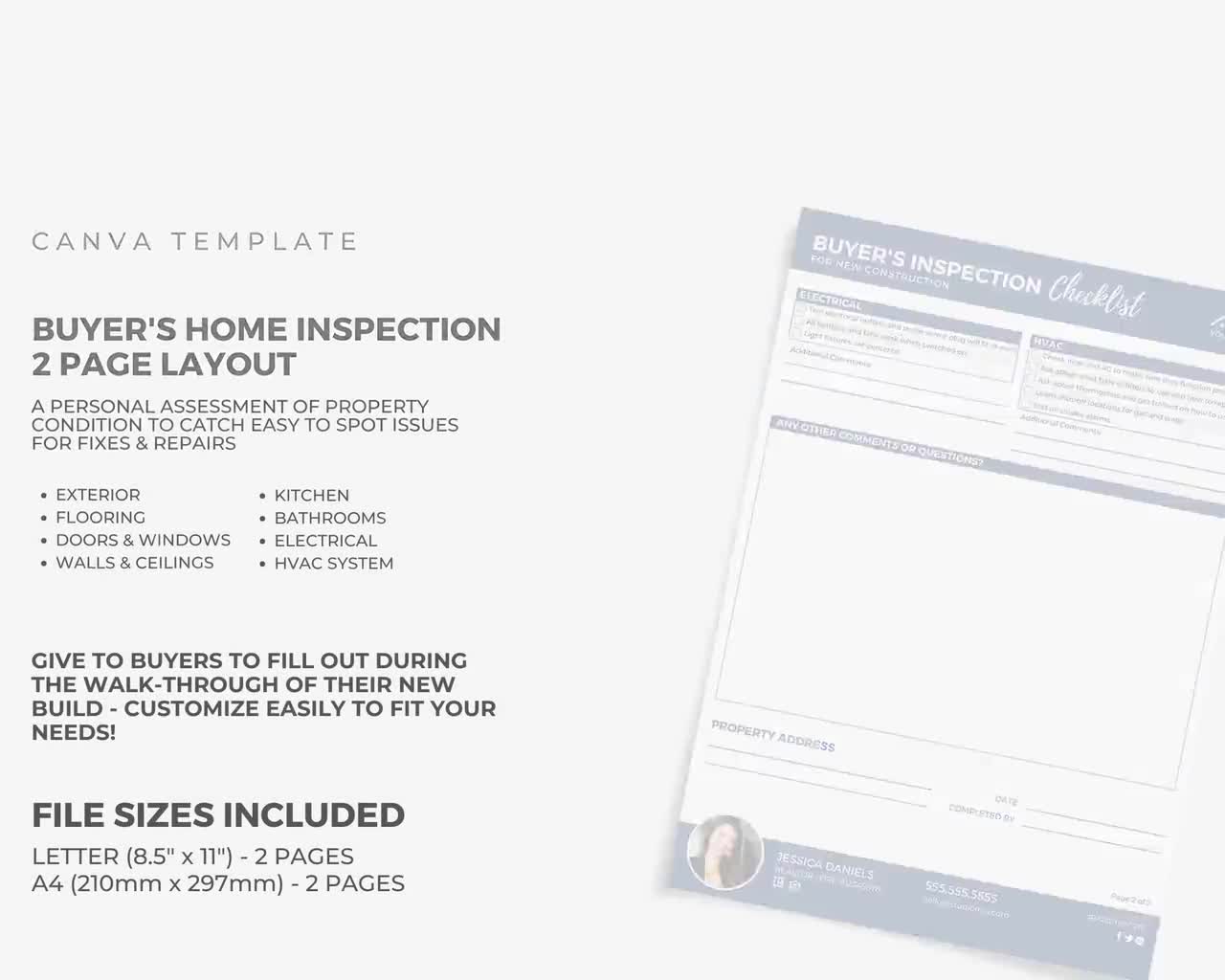 Real Estate Buyer New Construction Inspection Checklist Real - Etsy