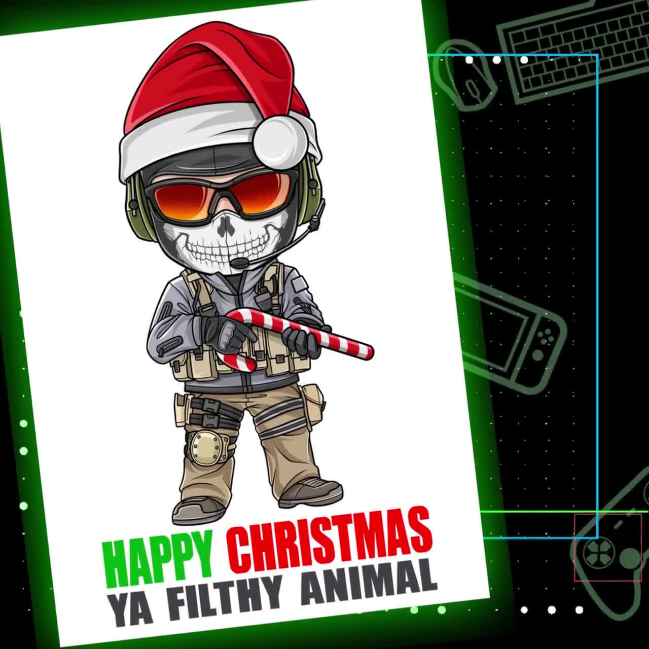 COD Warzone Tarjeta de Navidad Call Of Duty Ghost Character - Etsy México