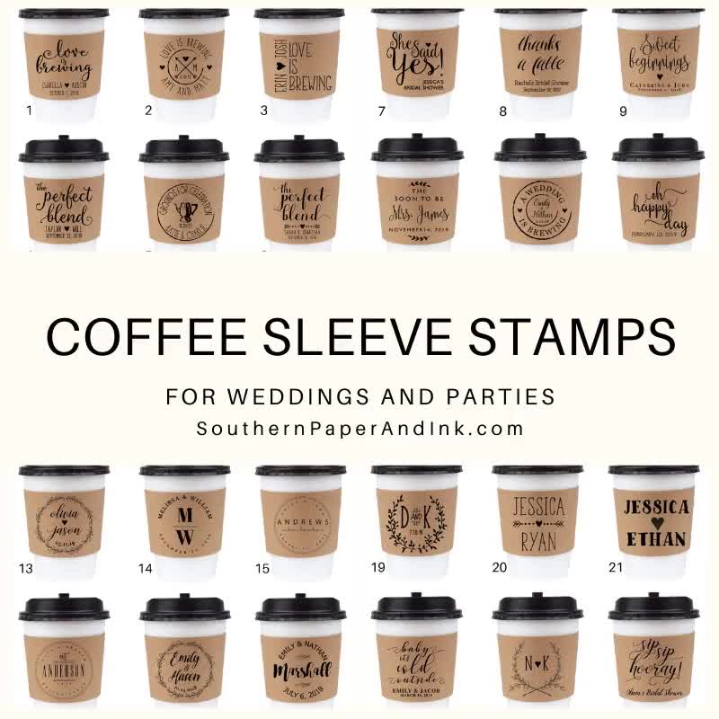 The Perfect Blend Wedding Coffee Cups With Lids ~ Wedding Coffee Bar Wedding Coffee Favor ~ Custom Stickers ~ Coffee Sleeve Wedding Favors