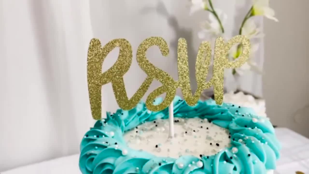 Pregnancy Announcement Silver Shit Just Got Real Cake Topper for Funny Wedding Bachelorette Engagement 