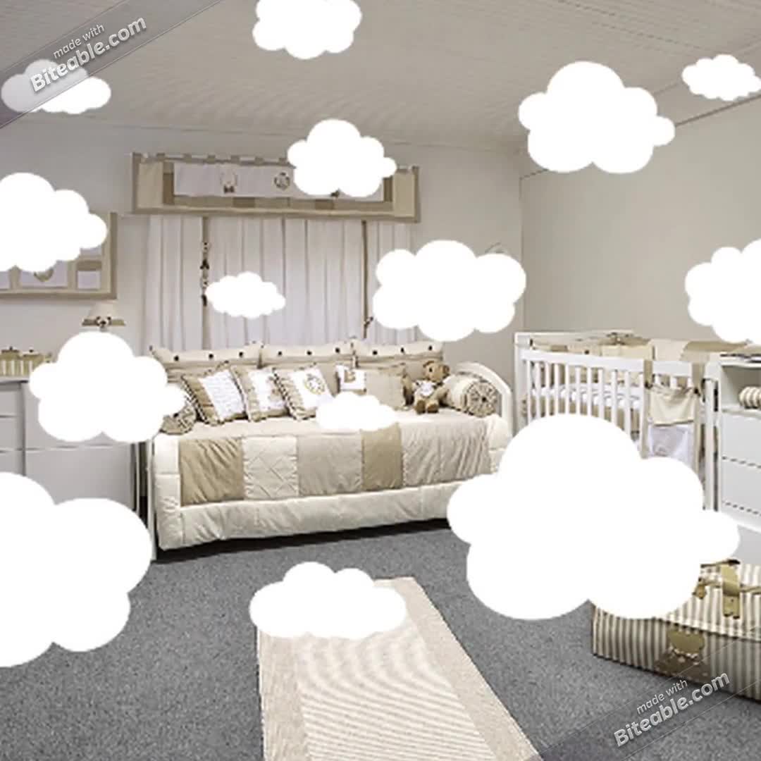 Sky Themed Room 02 Nursery Stickers 18 Playroom Transfers Cloud Wall Decals 