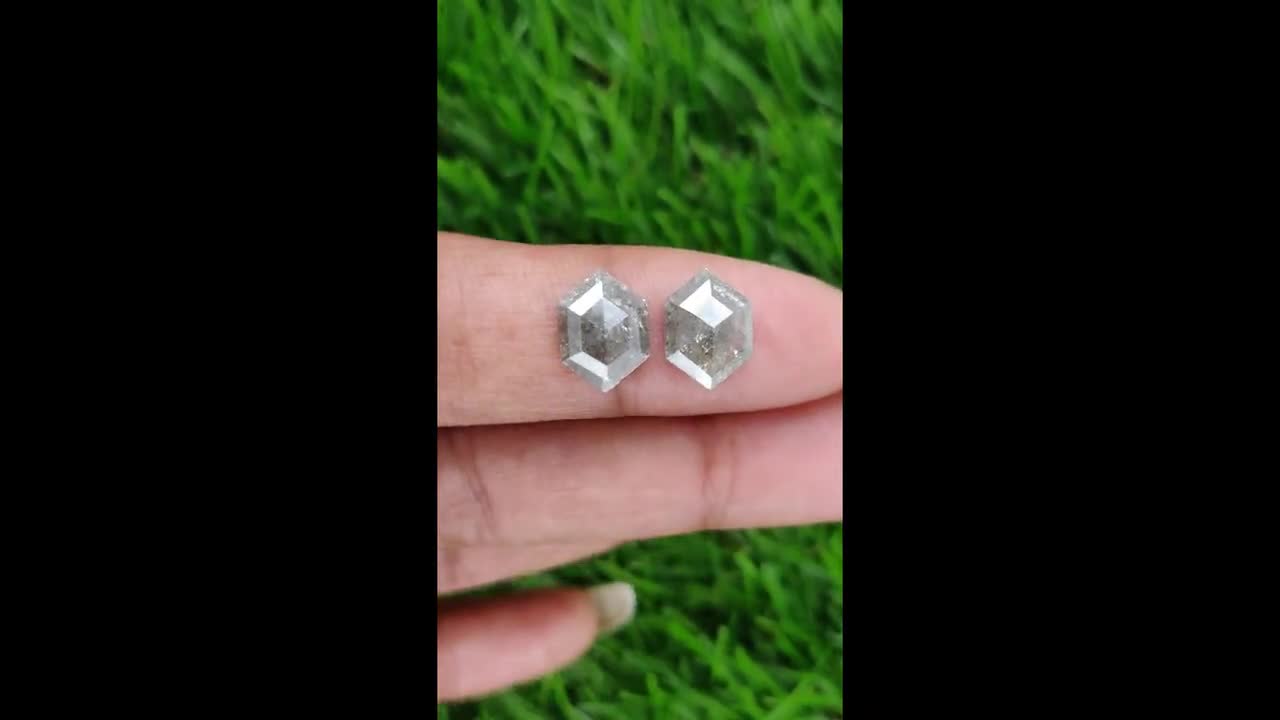 Fancy Earring Set Diamond 7.9 X 3.5 MM 3.82 Ct DG5383 Natural Rustic Diamond Fancy Green Color Round Shape Rose Cut Faceted Pair Diamond